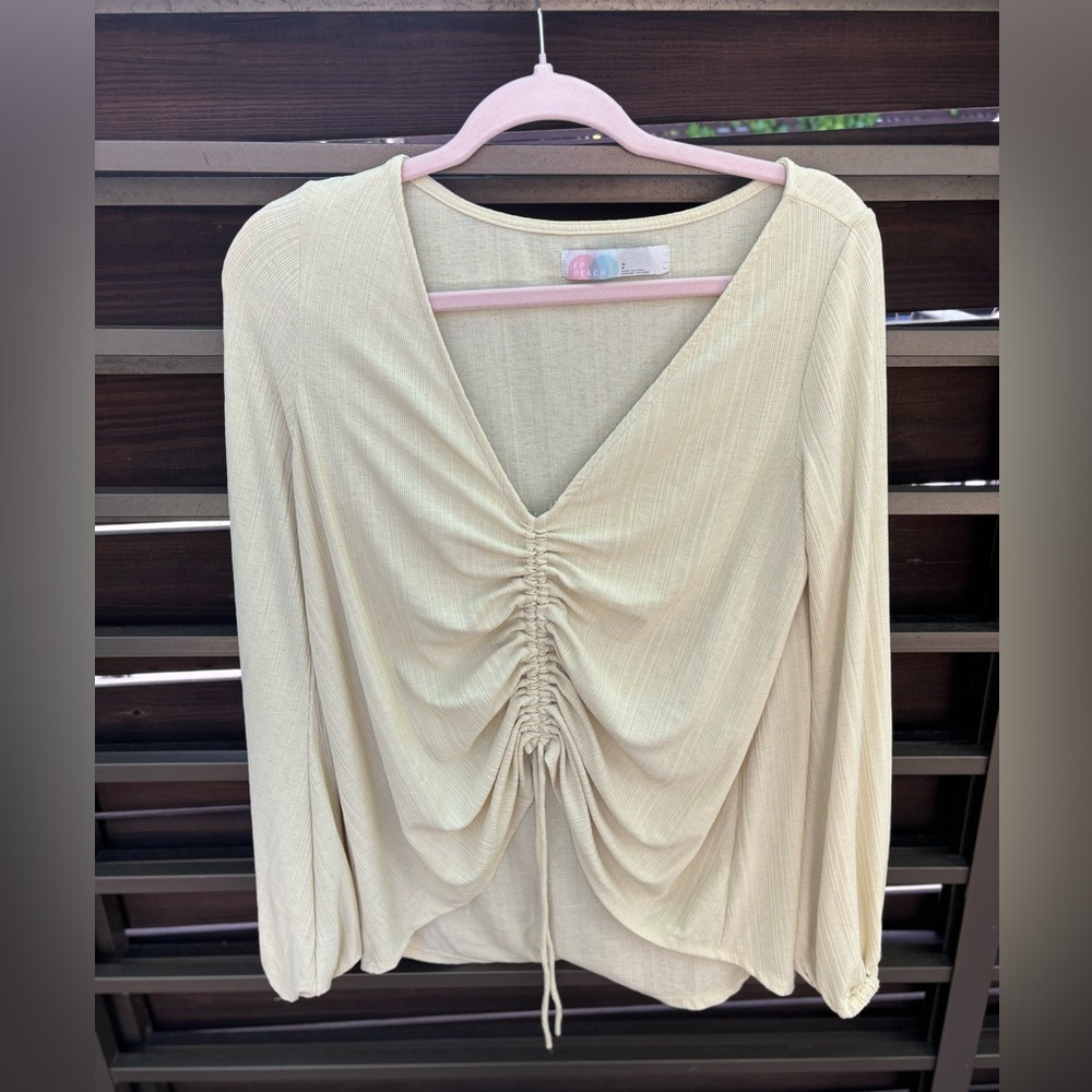 Free People Beach Addison Top, Light Yellow, Size S